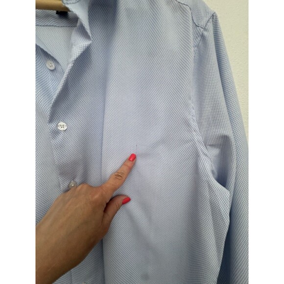 Mens Report Collection Premium Performance Long Sleeve Button-Up Shirt L 16.5 - Picture 4 of 8